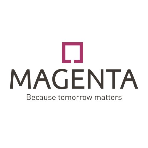 Magenta logo with "Because tomorrow matters.